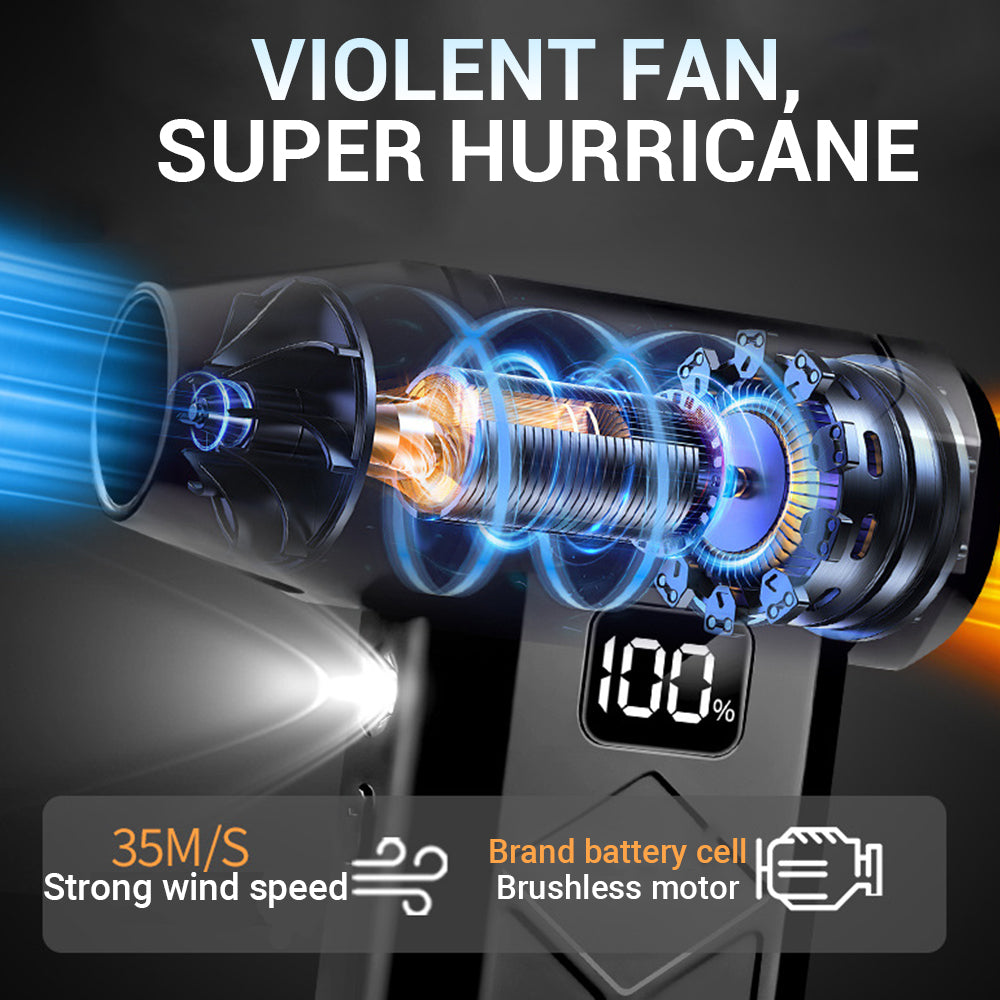 Souffleur d’Air Puissant 800000RPM – Turbo Jet Brushless Haute Vitesse, Rechargeable Type-C, Nettoyeur d’Air Extérieur et PC, Air Duster Professionnel