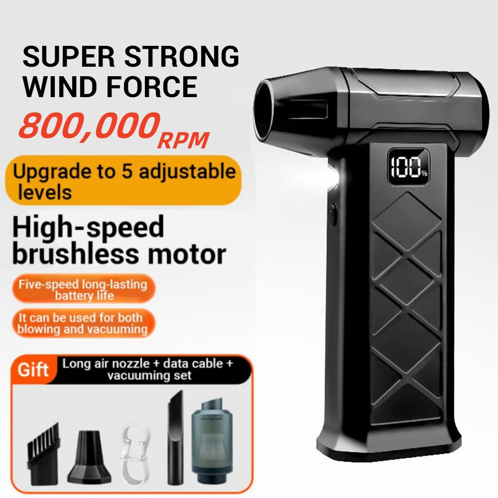 Souffleur d’Air Puissant 800000RPM – Turbo Jet Brushless Haute Vitesse, Rechargeable Type-C, Nettoyeur d’Air Extérieur et PC, Air Duster Professionnel