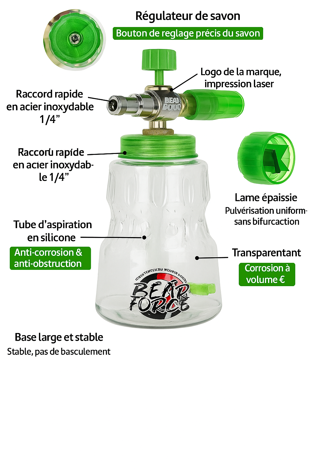 Pulvérisateur à Mousse 1L BEAR FORCE – Detailing Auto Maniac Auto Style