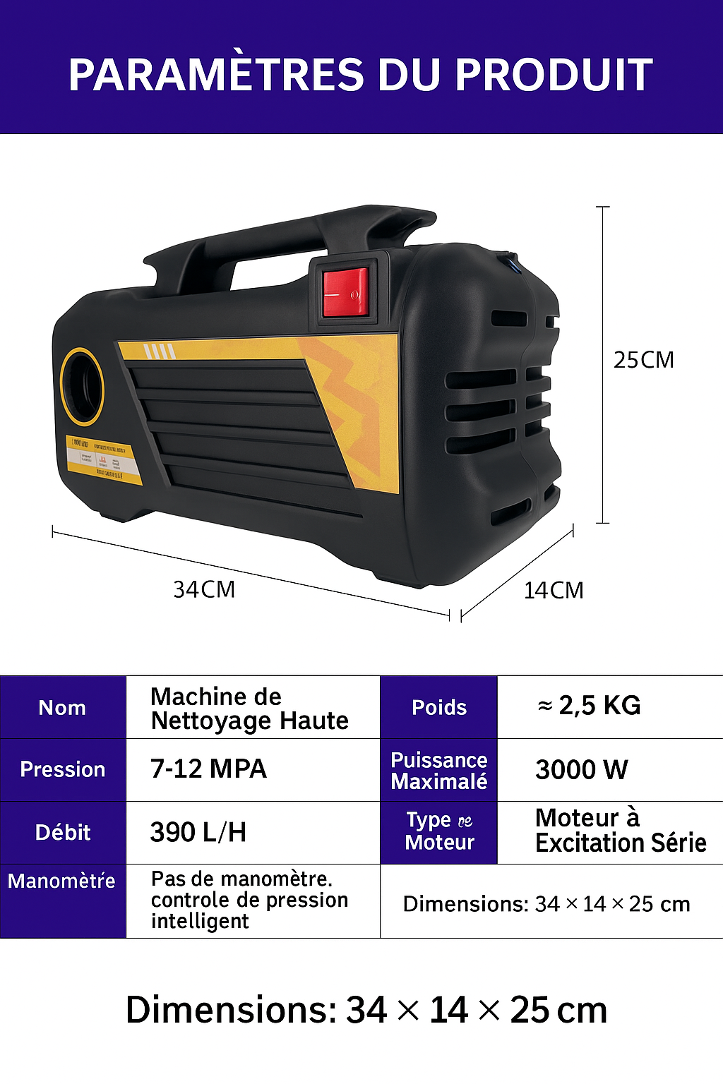 Nettoyeur Haute Pression 3000W Électrique – Detailing Auto Maniac Auto Pro