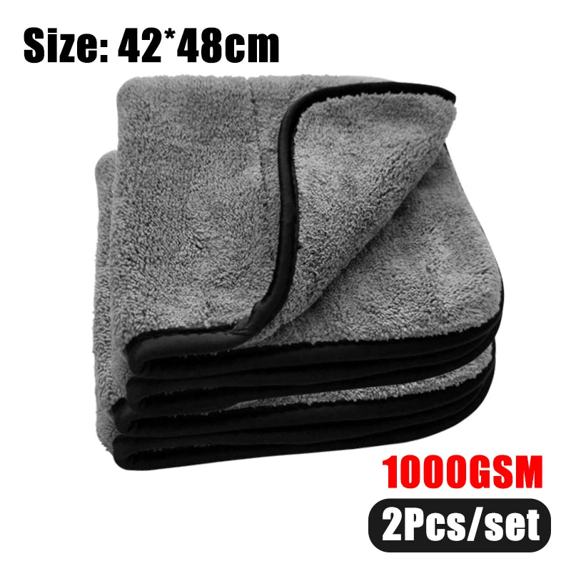 Microfibre Detailing Auto 1200GSM – Serviette Épaisse 60x90CM Ultra Absorbante pour Lavage, Séchage et Polissage Voiture Professionnel