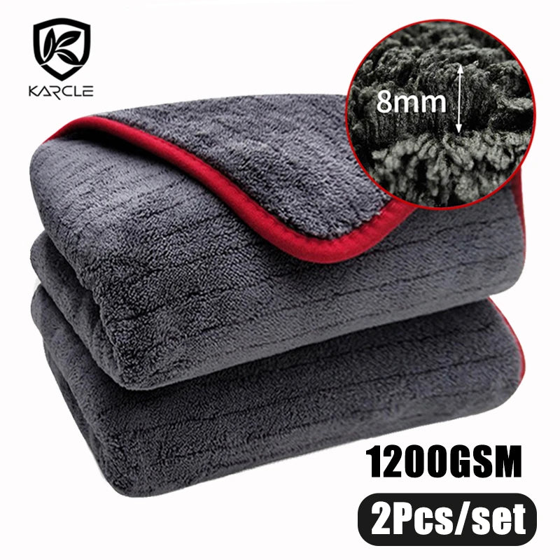 Microfibre Detailing Auto 1200GSM – Serviette Épaisse 60x90CM Ultra Absorbante pour Lavage, Séchage et Polissage Voiture Professionnel