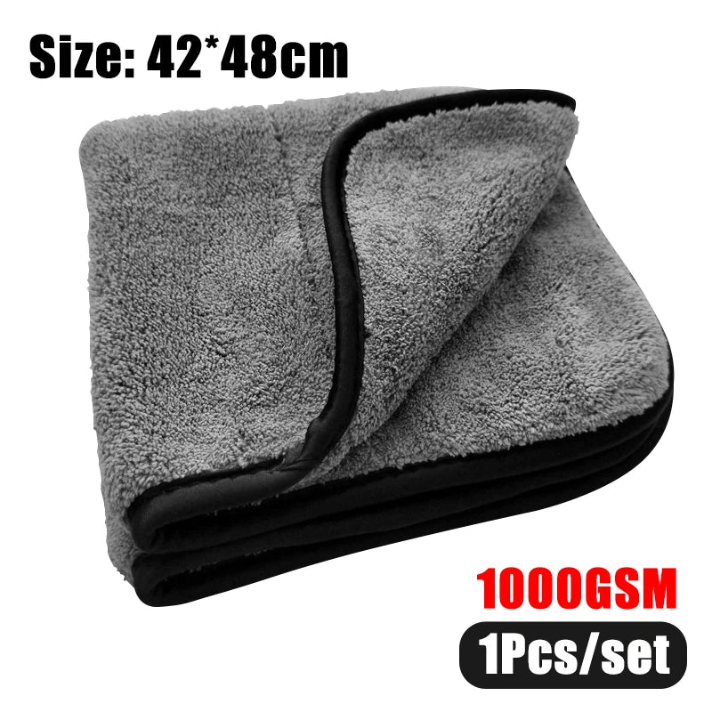 Microfibre Detailing Auto 1200GSM – Serviette Épaisse 60x90CM Ultra Absorbante pour Lavage, Séchage et Polissage Voiture Professionnel