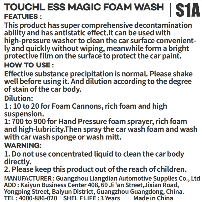 Shampoing Moussant Rose & Cire 2 en 1 – Lavage Voiture Haute Brillance | Detailing Auto, Nettoyage et Protection Carrosserie Foam Cannon & Seau