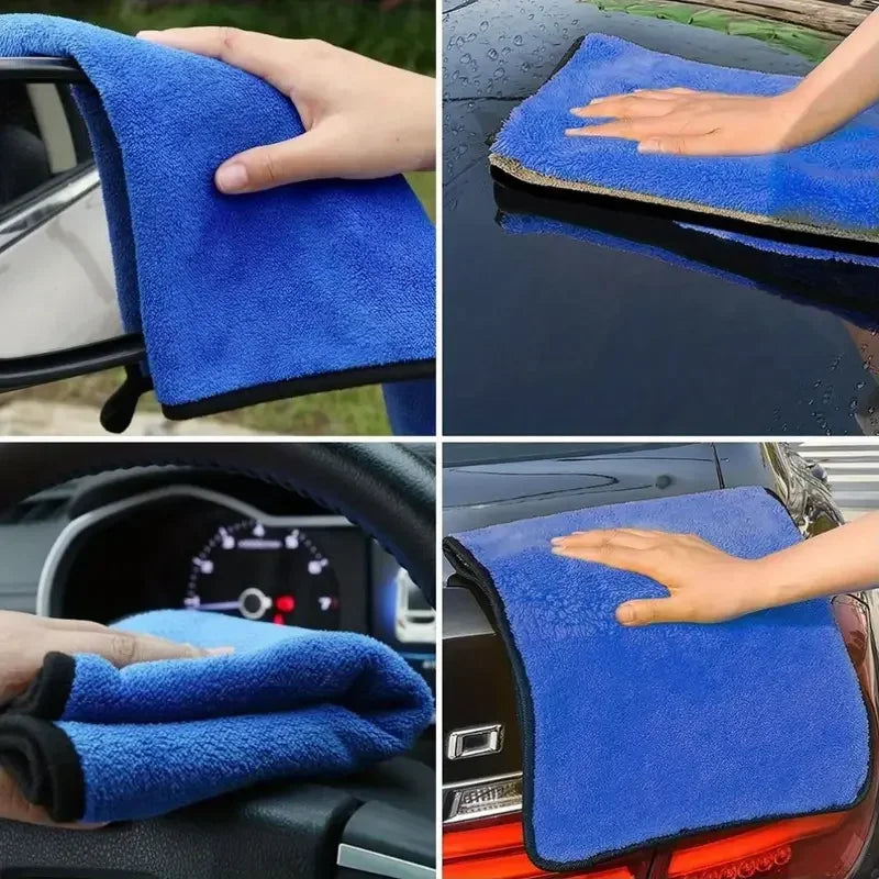 Microfibre Detailing Auto 500GSM – Serviette Lavage et Séchage Rapide 1-4PCS Ultra Douce Double Couche pour Voiture, Vitres et Maison
