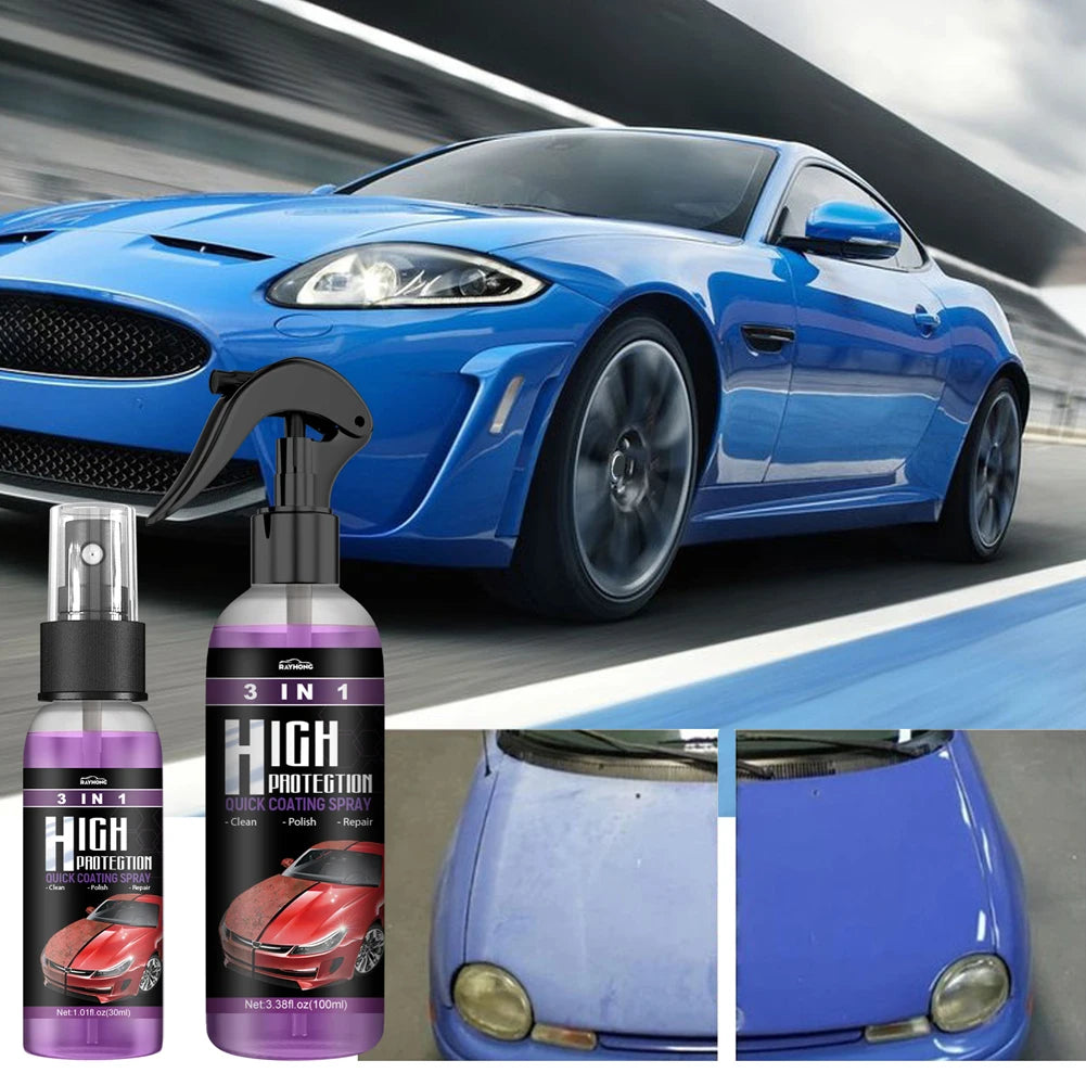 Spray Céramique Voiture 3 en 1 – Nettoyage, Protection Nano & Brillance Haute Définition | Detailing Auto