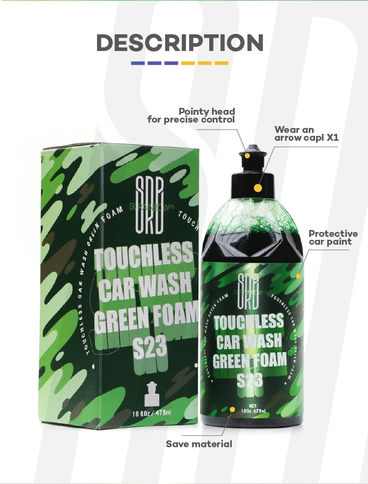 Green Foaming Car Wash Soap (Works with Foam Cannons and Guns or Bucket Washes) Safe for Cars, Trucks, Motorcycles, RVs & More.