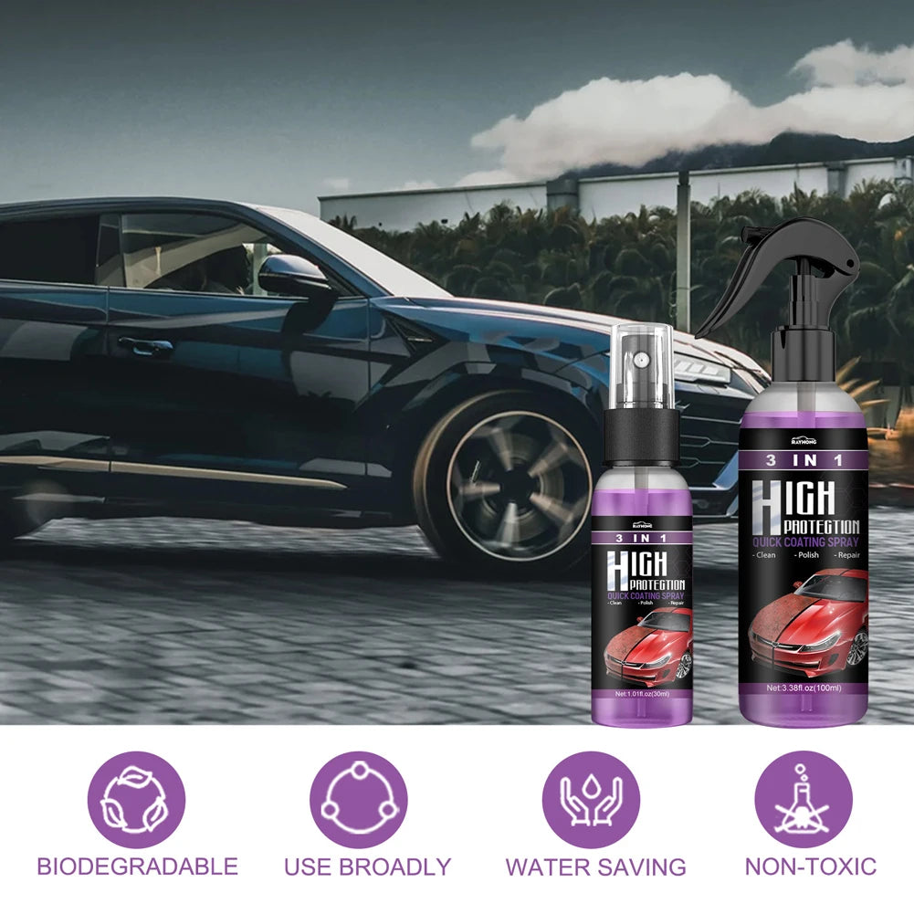 Spray Céramique Voiture 3 en 1 – Nettoyage, Protection Nano & Brillance Haute Définition | Detailing Auto