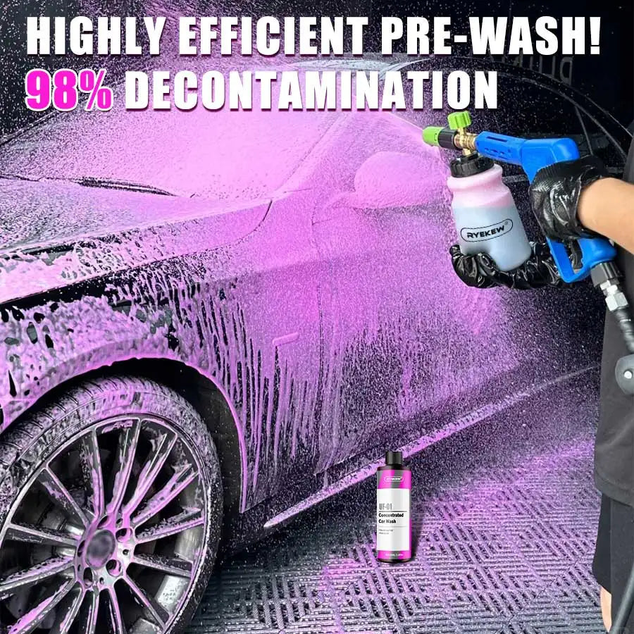 Shampoing Moussant Rose & Cire 2 en 1 – Lavage Auto Haute Brillance | Compatible Foam Cannon & Seau | Detailing Auto Professionnel