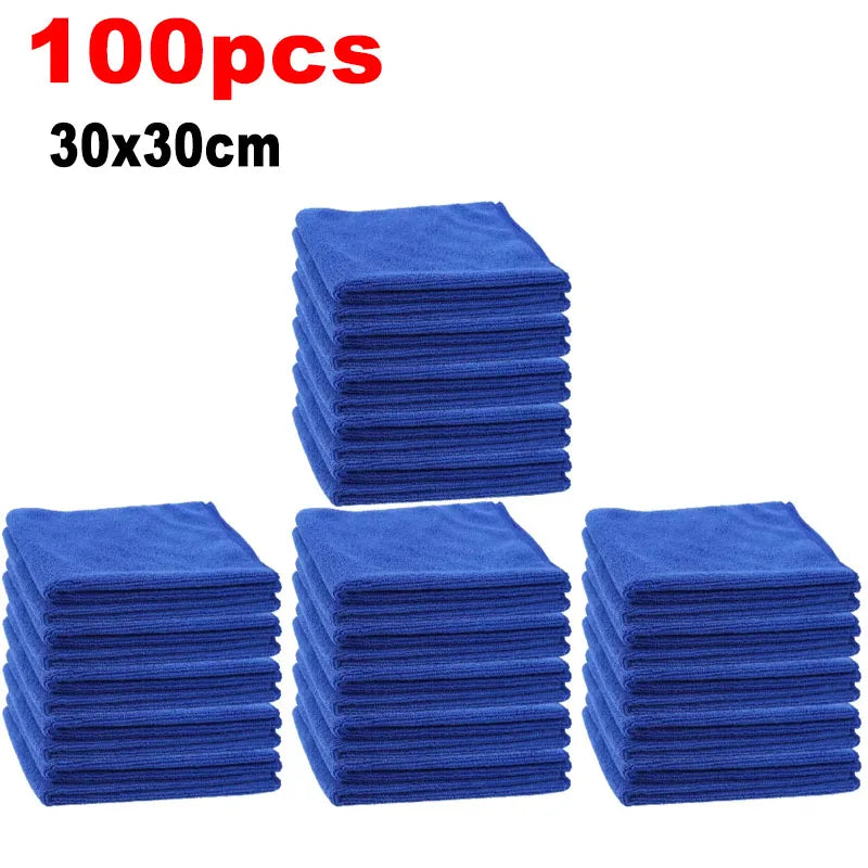 Microfibre Detailing Auto Professionnelle 30x30CM – Lot 25 à 100PCS Serviettes Ultra Douces Séchage Rapide pour Lavage et Entretien Voiture
