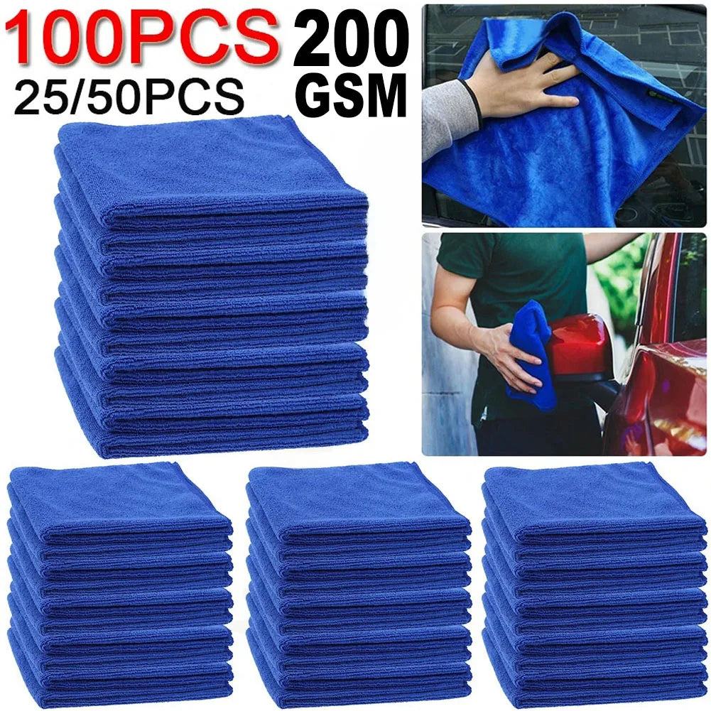 Microfibre Detailing Auto Professionnelle 30x30CM – Lot 25 à 100PCS Serviettes Ultra Douces Séchage Rapide pour Lavage et Entretien Voiture
