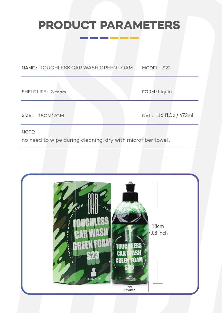 Green Foaming Car Wash Soap (Works with Foam Cannons and Guns or Bucket Washes) Safe for Cars, Trucks, Motorcycles, RVs & More.