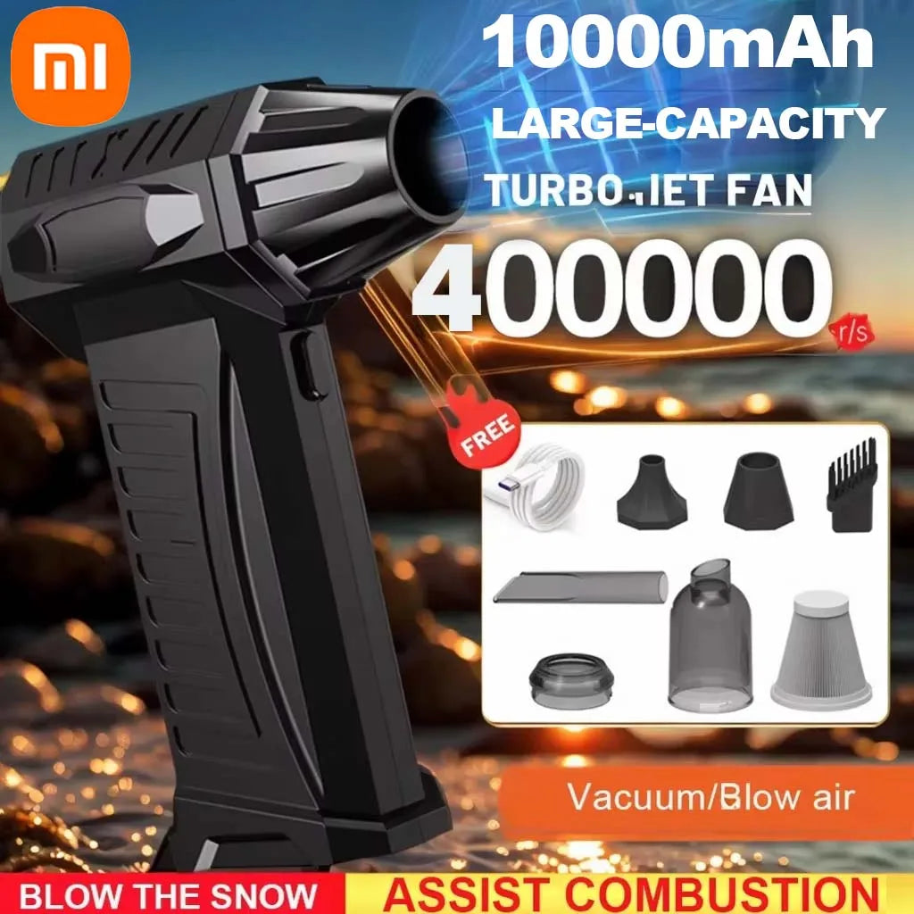 Souffleur d’Air Puissant Xiaomi 400000RPM – Turbo Jet Brushless Ultra Rapide 10000mAh, Séchage Express et Nettoyage PC, Recharge Rapide USB