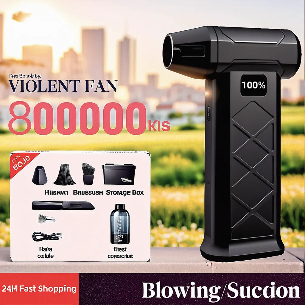 Souffleur d’Air Puissant 800000RPM – Turbo Jet Brushless Haute Vitesse, Rechargeable Type-C, Nettoyeur d’Air Extérieur et PC, Air Duster Professionnel