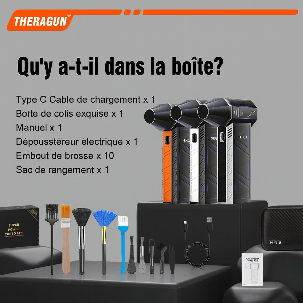 Souffleur d’Air Comprimé THERAGUN X3 Ultra – 180000 RPM Sans Fil