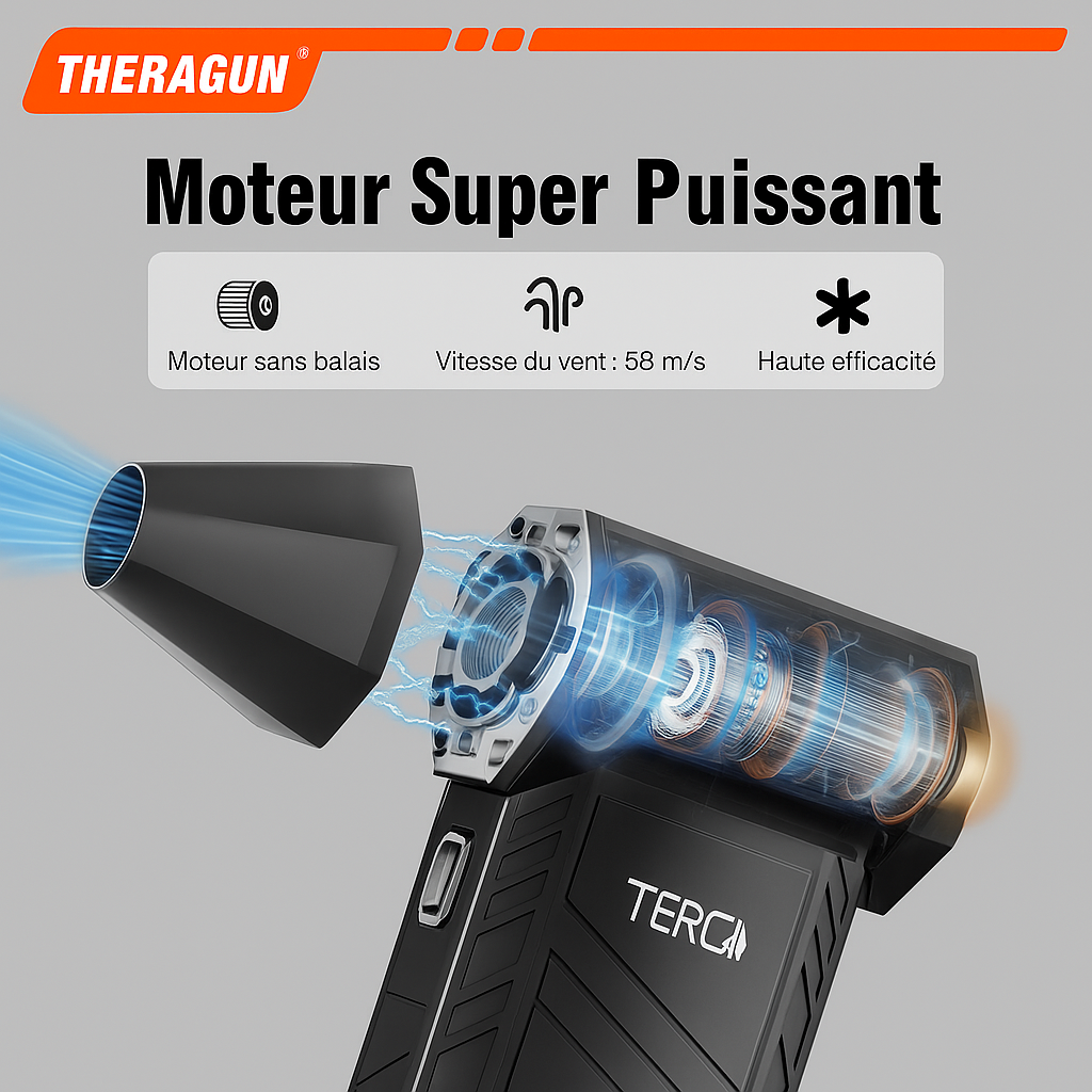 Souffleur d’Air Comprimé THERAGUN X3 Ultra – 180000 RPM Sans Fil