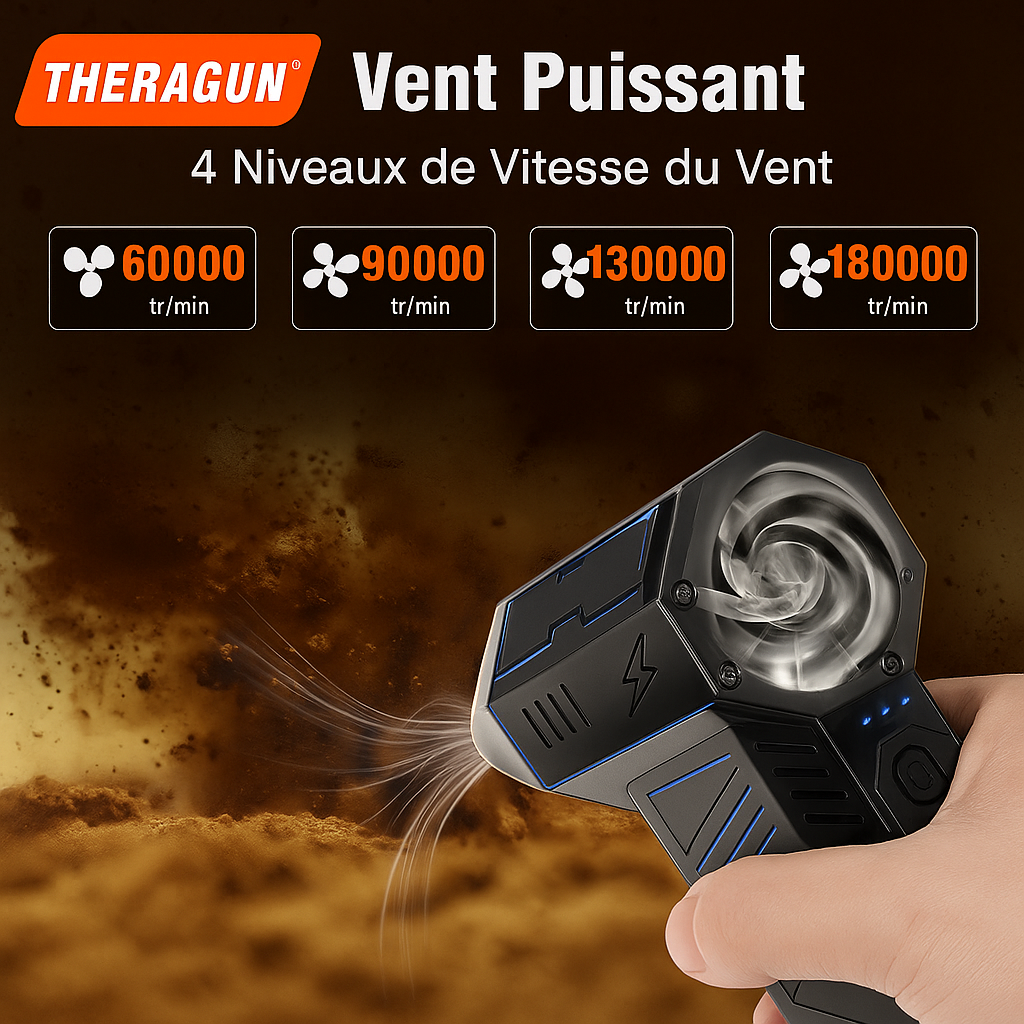 Souffleur d’Air Comprimé THERAGUN X3 Ultra – 180000 RPM Sans Fil