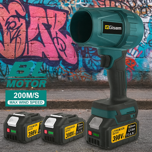 Souffleur d’Air Puissant Gisam 200m/s – Turbo Jet Brushless 1500W Sans Fil, Électrique et Portable, Compatible Batterie Makita 18V, Outil Haute Performance