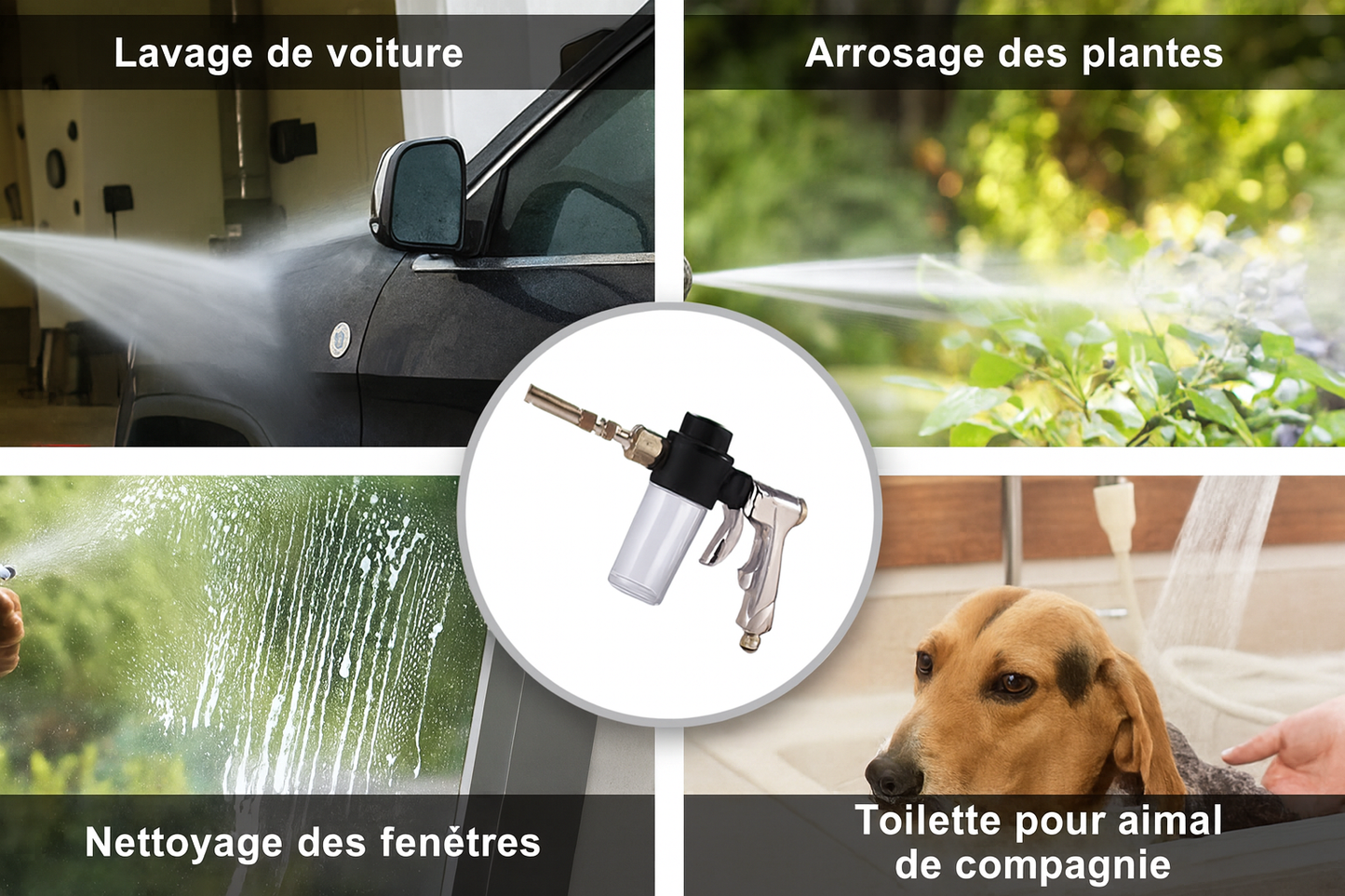 Pistolet Haute Pression avec Réservoir Mousse – Detailing Auto Pro