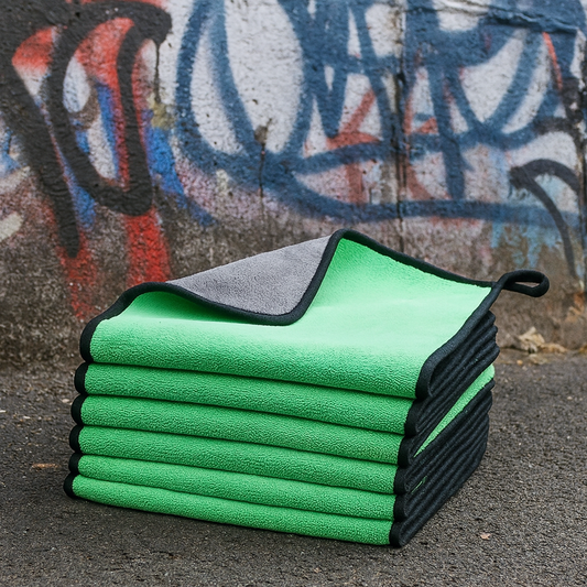 Chiffon Microfibre - GRIS/VERT - Différentes tailles