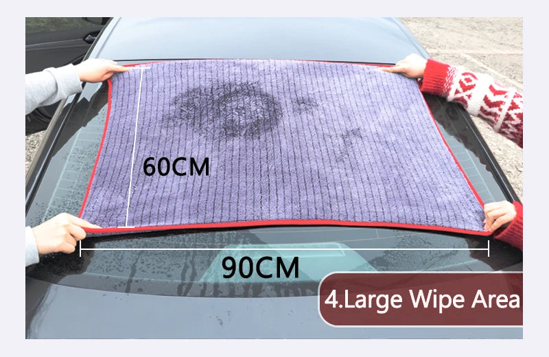 Microfibre Detailing Auto 1200GSM – Serviette Épaisse 60x90CM Ultra Absorbante pour Lavage, Séchage et Polissage Voiture Professionnel