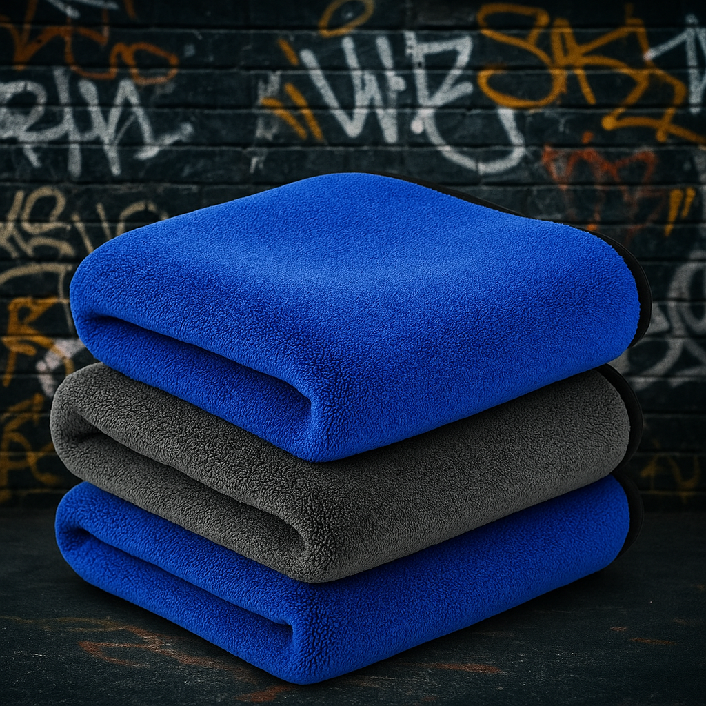 Microfibre Detailing Auto - BLEU/GRIS - Différentes tailles