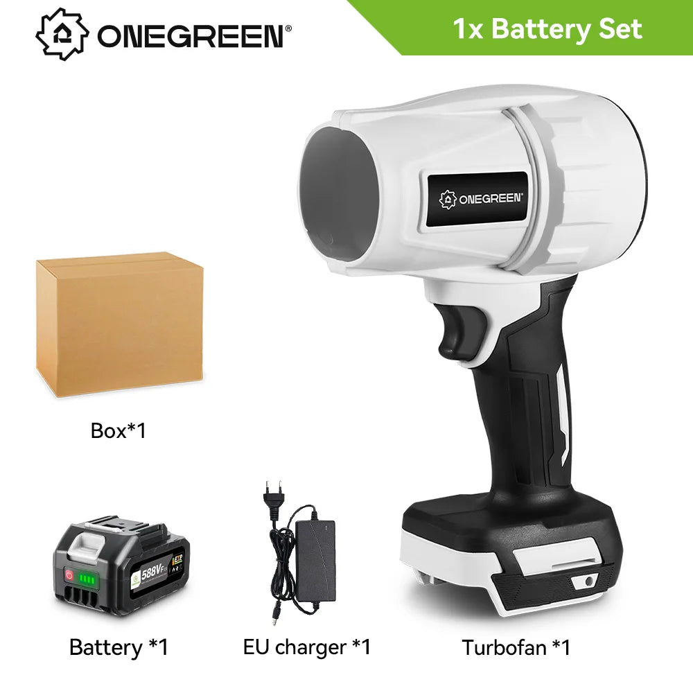 Souffleur d’Air Puissant ONEGREEN 2000W – Turbo Jet Brushless 200m/s, Électrique et Portable, Compatible Batterie Makita 18V, Outil de Nettoyage Haute Performance