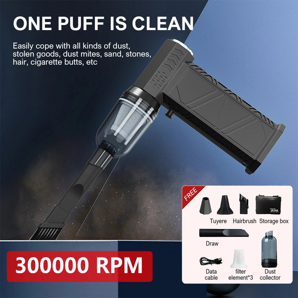 Souffleur d’Air X9 Turbo Jet 300000RPM – Moteur Brushless Ultra Puissant 58m/s, Batterie 8000mAh, Nettoyage Voiture, Clavier, Atelier