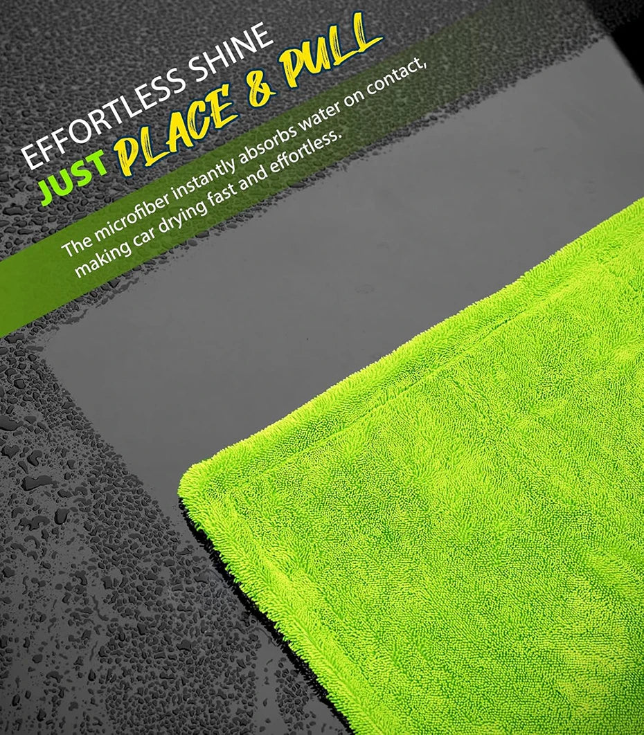 Chiffon Microfibre Detailing Auto - VERT/GRIS - Différentes tailles