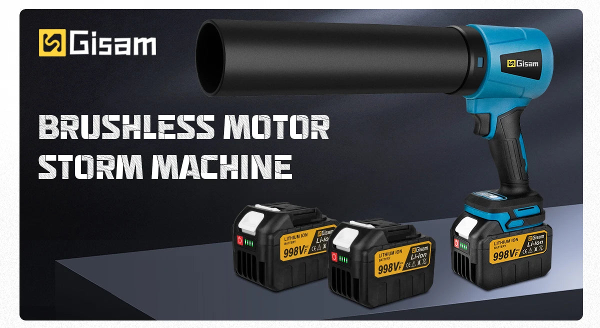 Souffleur d’Air Puissant Gisam 300000RPM – Turbo Jet Brushless 400m/s, Électrique et Portable, Compatible Batterie Makita 18V, Idéal Voiture, Atelier et Jardin