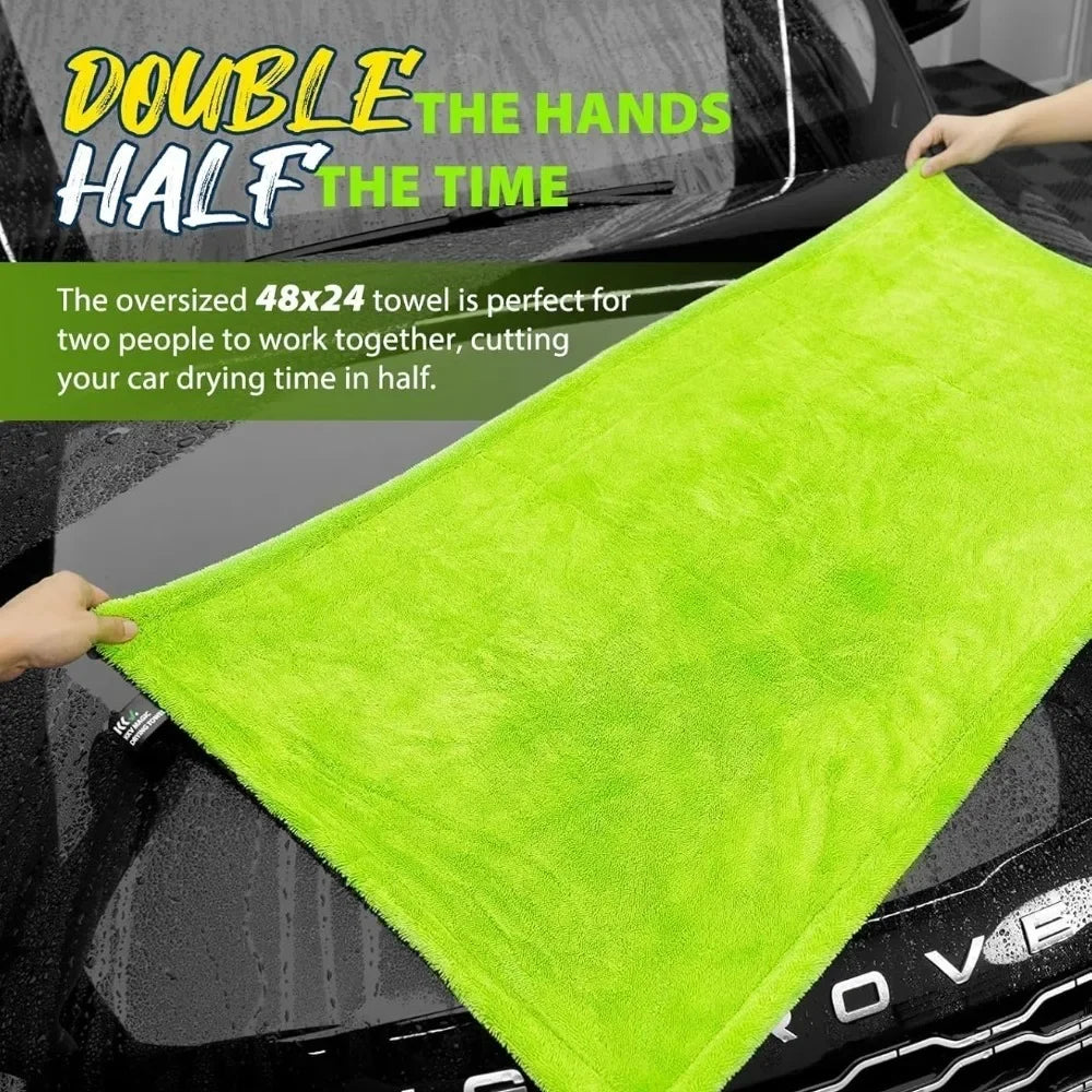 Chiffon Microfibre - Double Face - VERT/GRIS - Différentes tailles