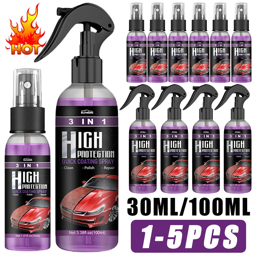 Spray Céramique Voiture 3 en 1 – Nettoyage, Protection Nano & Brillance Haute Définition | Detailing Auto