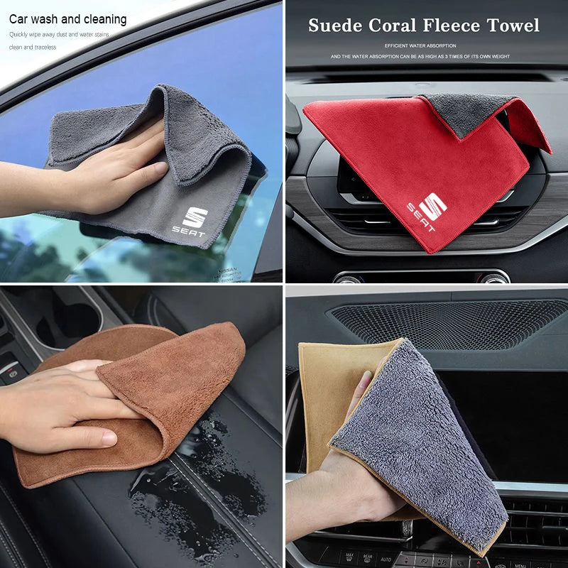 Chiffon Microfibre Detailing Auto - COGNAC/ROUGE/GRIS/BRUN