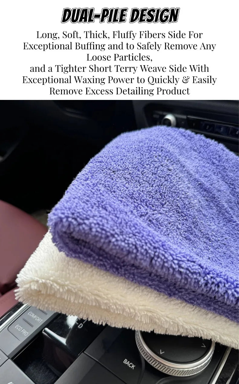 Chiffon Microfibre Detailing Auto - BLANC/VIOLET - Différentes tailles