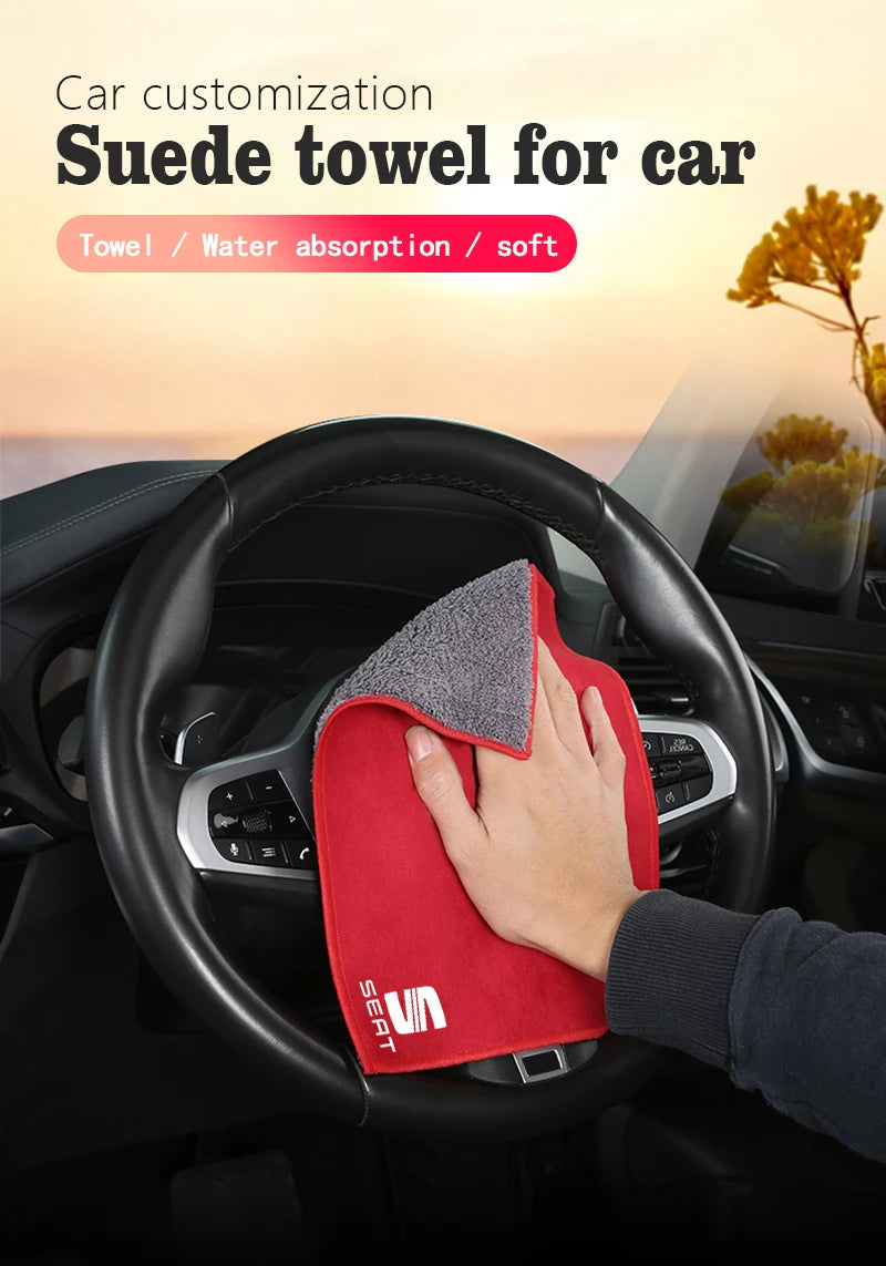 Chiffon Microfibre Detailing Auto - COGNAC/ROUGE/GRIS/BRUN