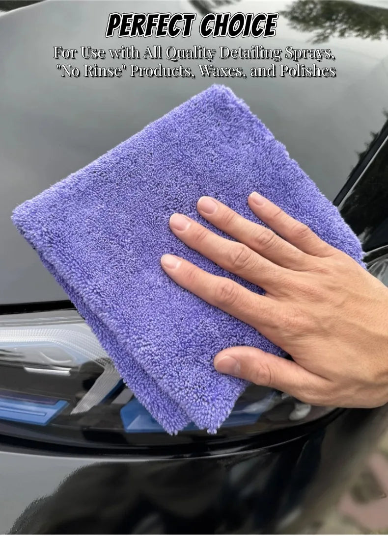 Chiffon Microfibre Detailing Auto - BLANC/VIOLET - Différentes tailles