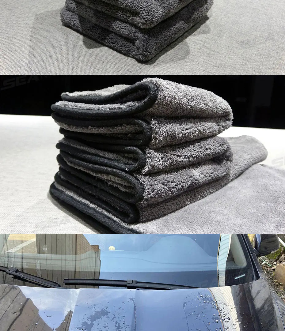 Chiffon Microfibre Détailing Auto - BLEU/NOIR - Différentes tailles