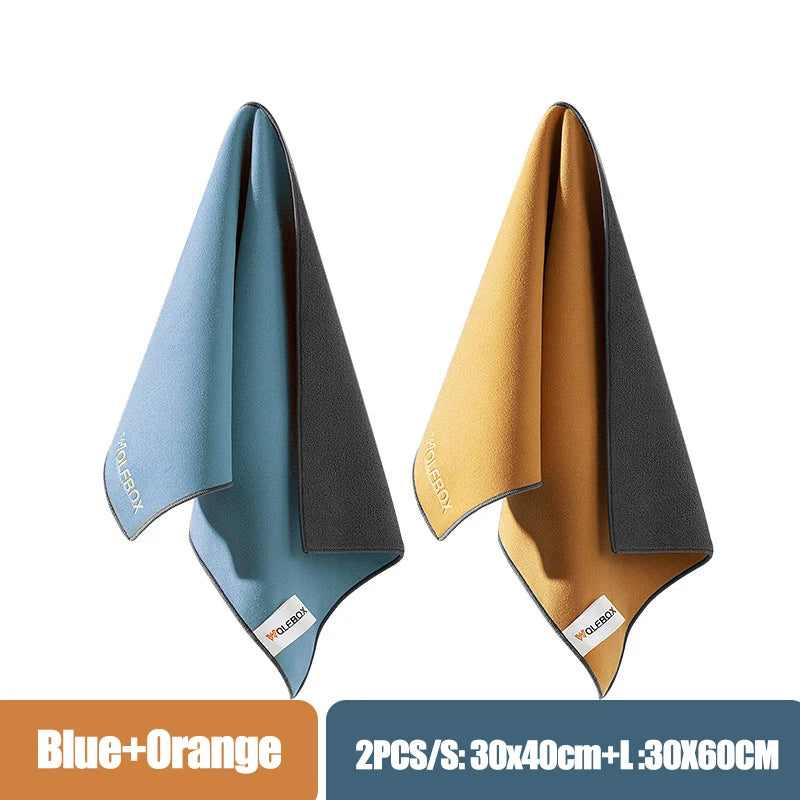 Chiffons Microfibre - ORANGE/BLEU - Différentes tailles