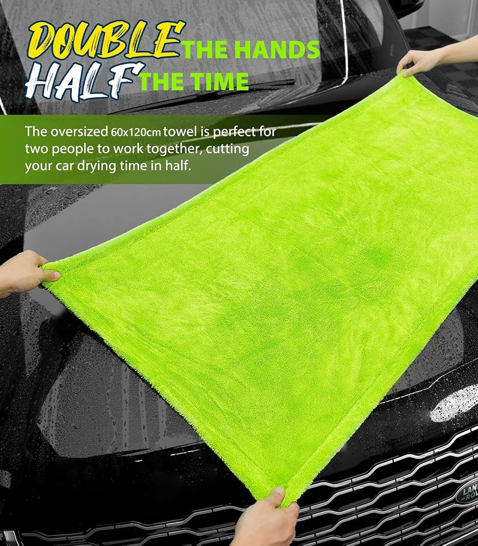 Chiffon Microfibre Detailing Auto - VERT/GRIS - Différentes tailles