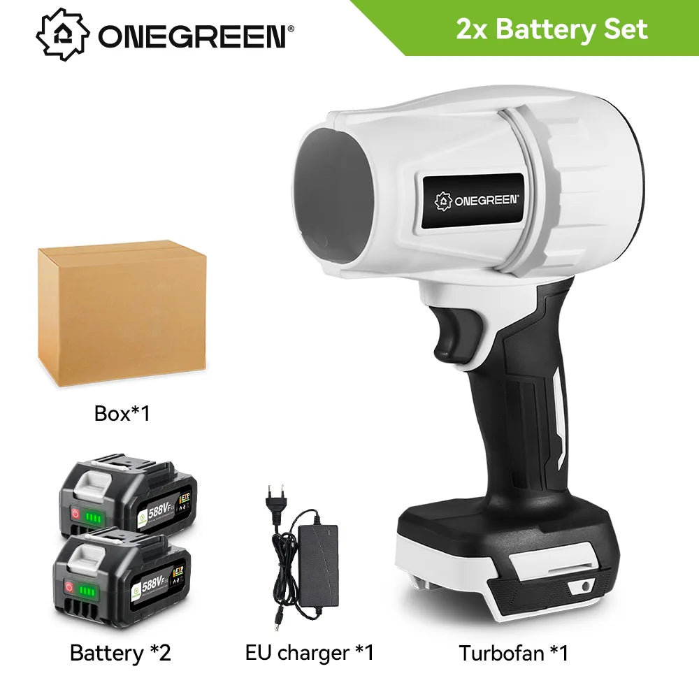 Souffleur d’Air Puissant ONEGREEN 2000W – Turbo Jet Brushless 200m/s, Électrique et Portable, Compatible Batterie Makita 18V, Outil de Nettoyage Haute Performance