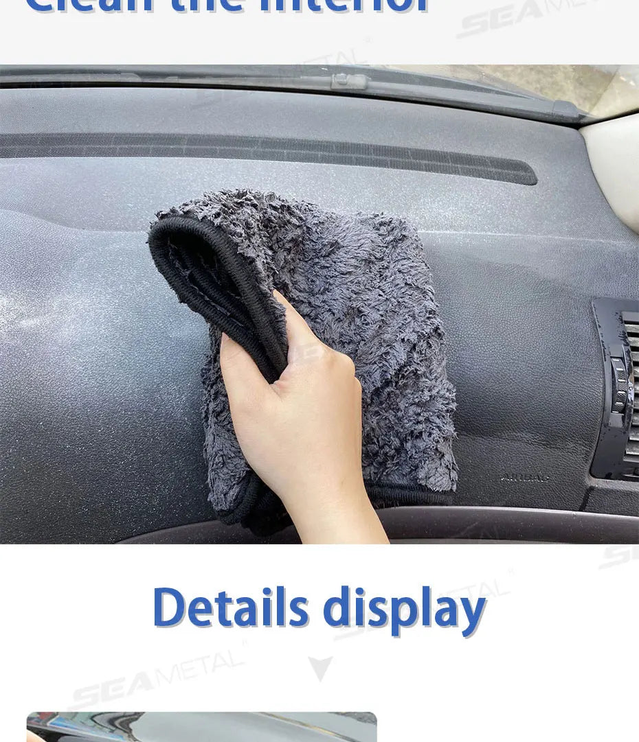 Chiffon Microfibre Détailing Auto - BLEU/NOIR - Différentes tailles