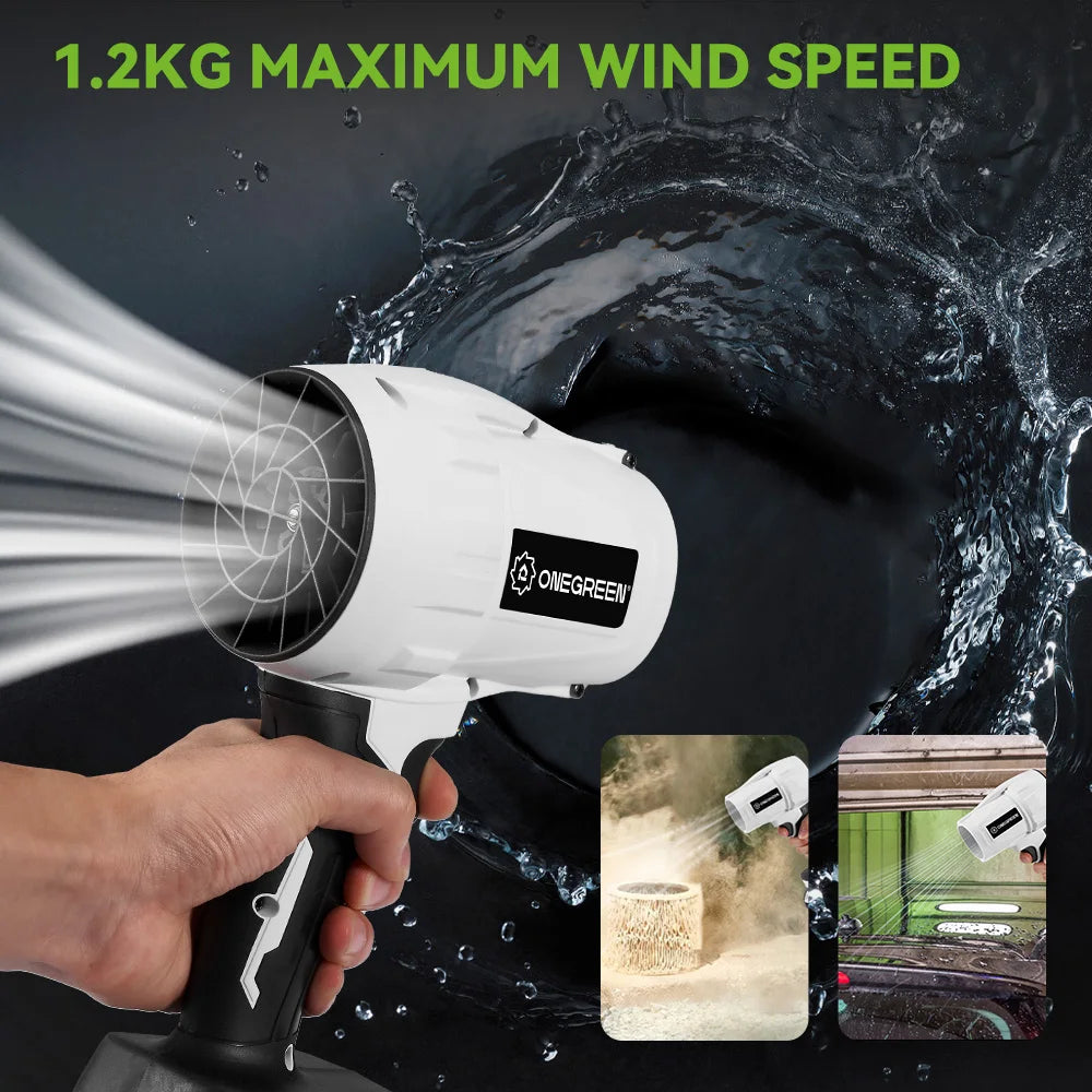 Souffleur d’Air Puissant ONEGREEN 2000W – Turbo Jet Brushless 200m/s, Électrique et Portable, Compatible Batterie Makita 18V, Outil de Nettoyage Haute Performance