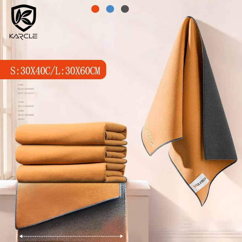 Chiffons Microfibre - ORANGE/BLEU - Différentes tailles