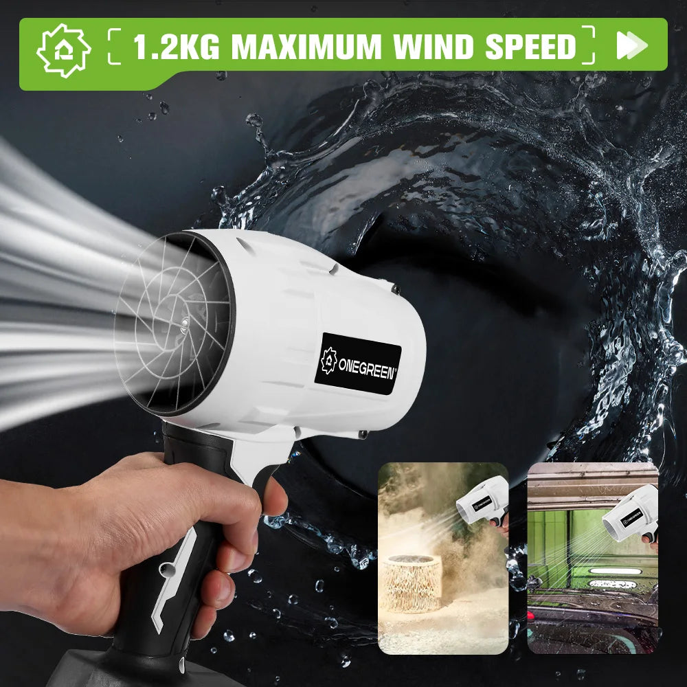 Souffleur d’Air Puissant ONEGREEN 2000W – Turbo Jet Brushless 200m/s, Électrique et Portable, Compatible Batterie Makita 18V, Outil de Nettoyage Haute Performance