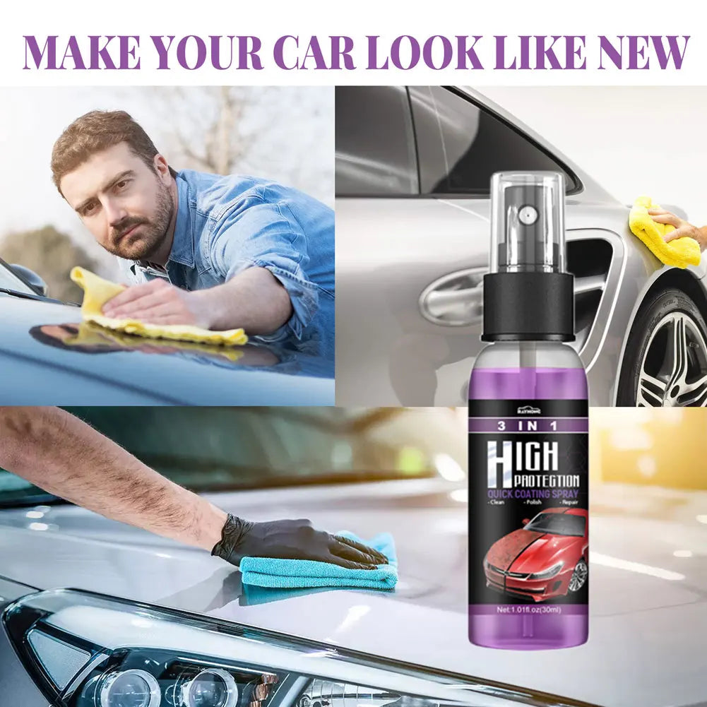 Spray Céramique Voiture 3 en 1 – Nettoyage, Protection Nano & Brillance Haute Définition | Detailing Auto