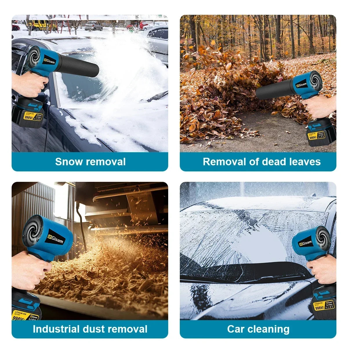 Souffleur d’Air Puissant Gisam 300000RPM – Turbo Jet Brushless 400m/s, Électrique et Portable, Compatible Batterie Makita 18V, Idéal Voiture, Atelier et Jardin