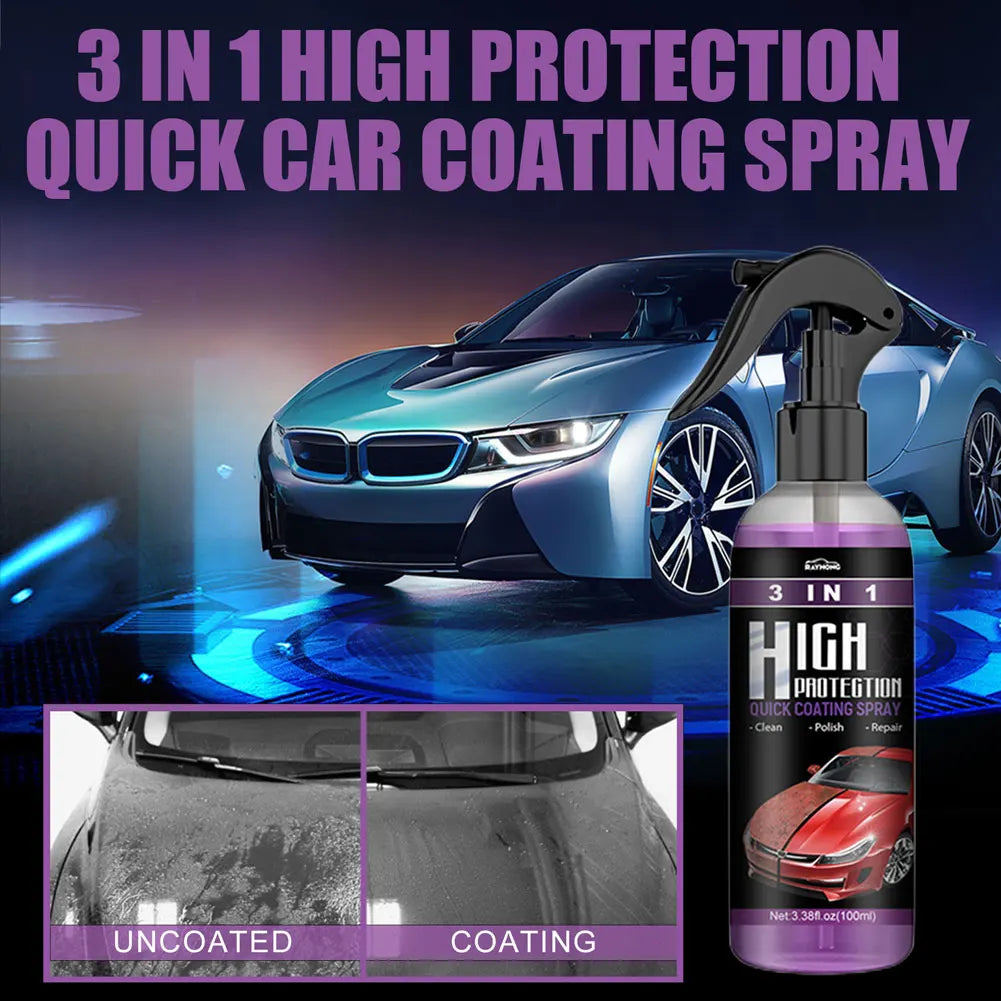 Spray Céramique Voiture 3 en 1 – Nettoyage, Protection Nano & Brillance Haute Définition | Detailing Auto