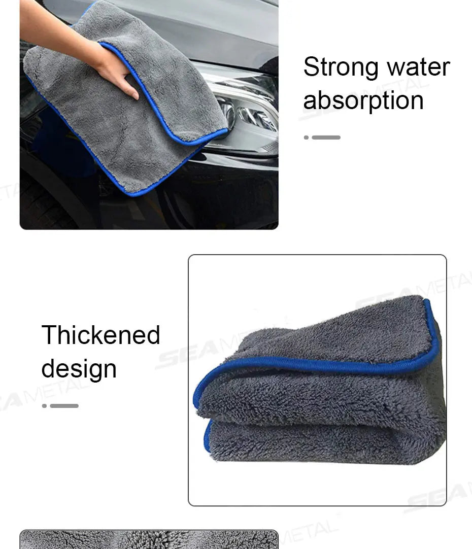 Chiffon Microfibre Détailing Auto - BLEU/NOIR - Différentes tailles