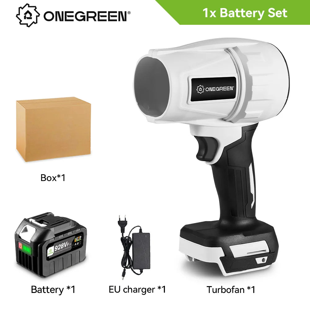Souffleur d’Air Puissant ONEGREEN 2000W – Turbo Jet Brushless 200m/s, Électrique et Portable, Compatible Batterie Makita 18V, Outil de Nettoyage Haute Performance