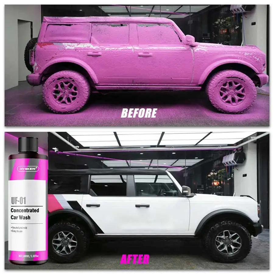 Shampoing Moussant Rose & Cire 2 en 1 – Lavage Auto Haute Brillance | Compatible Foam Cannon & Seau | Detailing Auto Professionnel